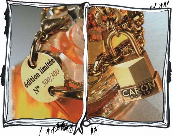 details chaine et cadenas parfum montaigne de caron par on aura tout vu