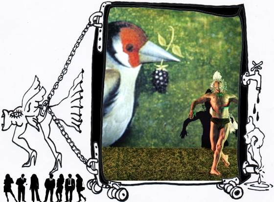 an extract from blanka li show with bird and dancer