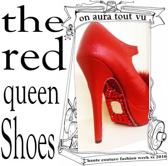 the red queen shoes by on aura tout vu