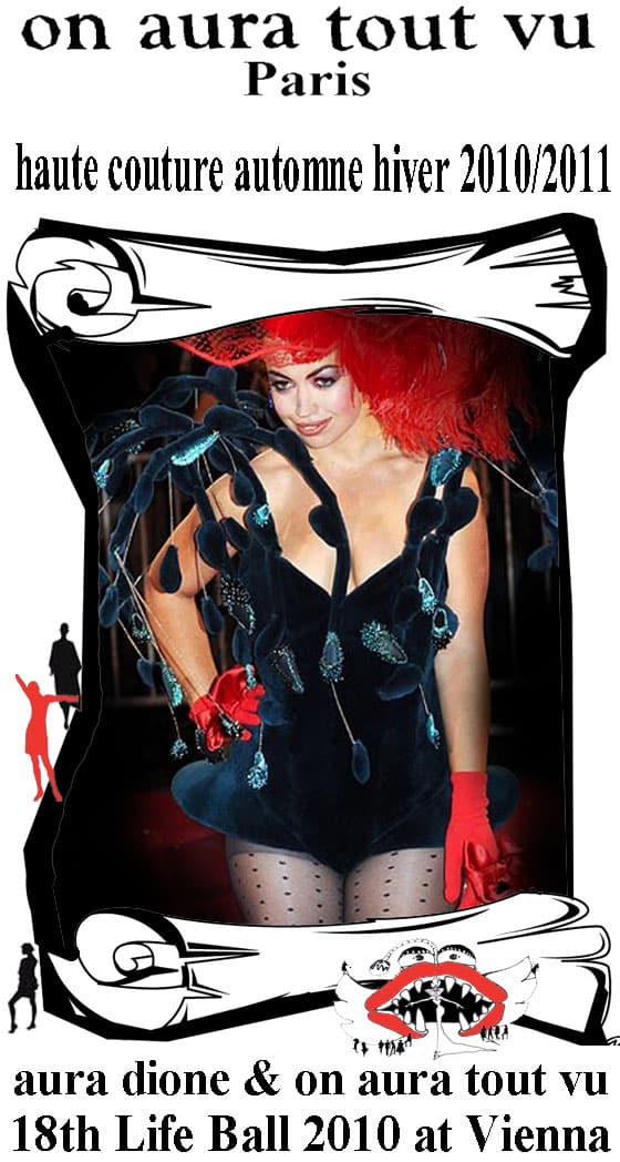 Singer Aura Dione wearing corset on aura tout vu Haute Couture  attends the 18th Life Ball at the Town Hall Vienna