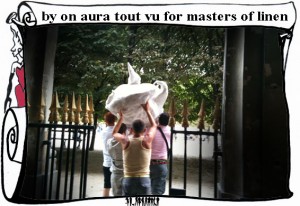 on aura tout vu monster is in the garden of palais royal for exposition masters of linen on aura tout vu monster is in the garden of palais royal for exposition masters of linen