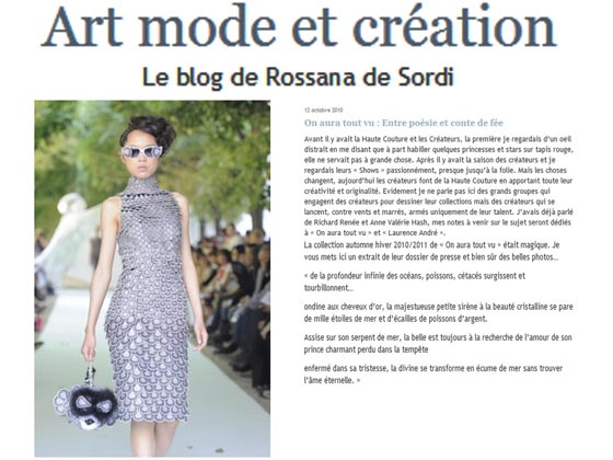 le blog de Rossana De Sordi on aura tout vu couture
