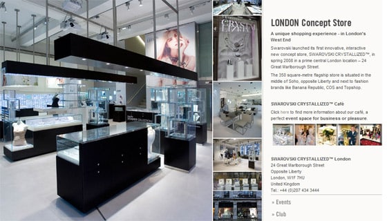 london swarovski concept store
