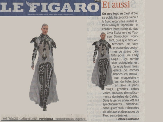 Le Figaro on aura tout vu Haute Couture fw2011 2012 by Yassen Samouilov and Livia Stoianova