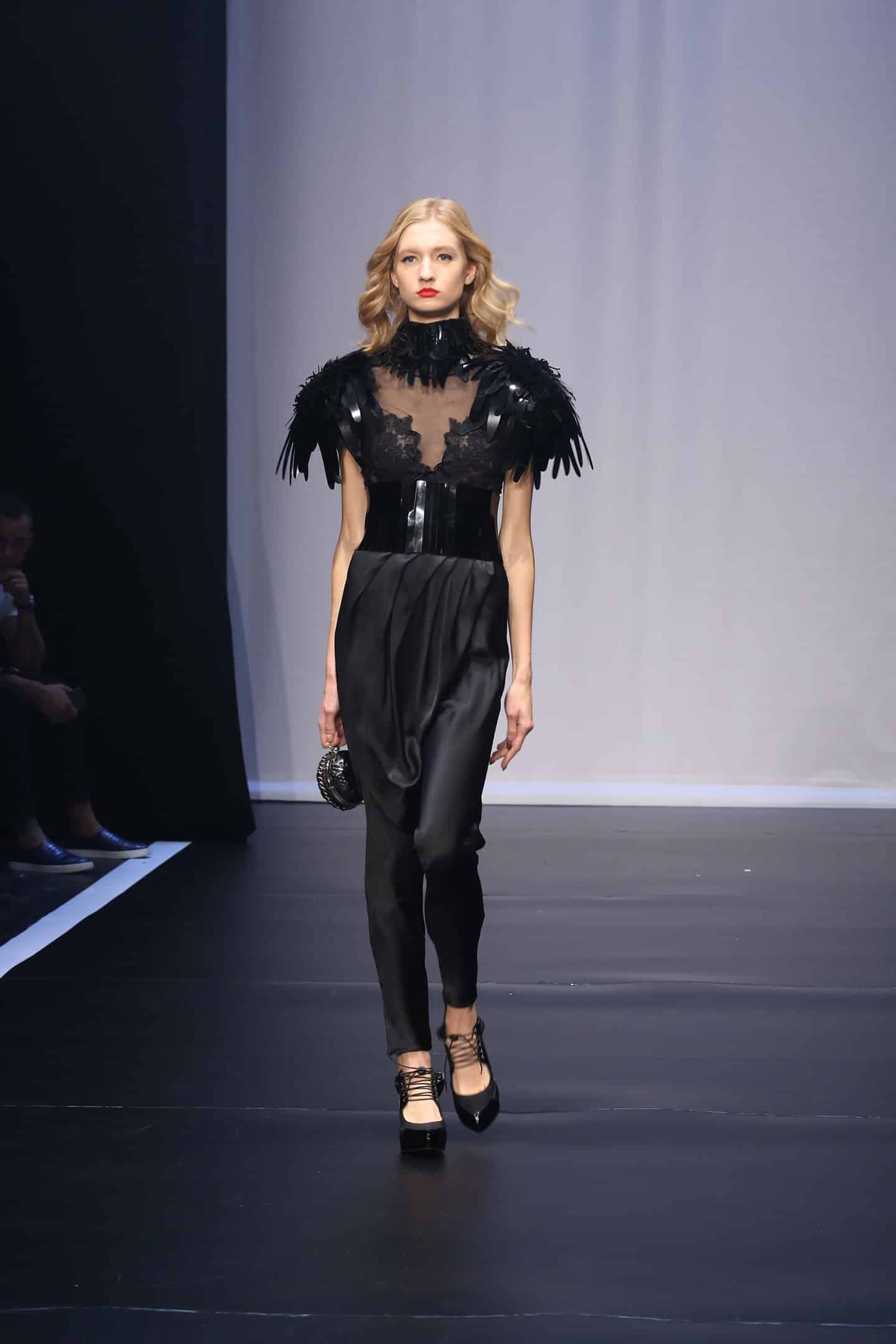 black top and pants couture by on aura tout vu in saint petersburg