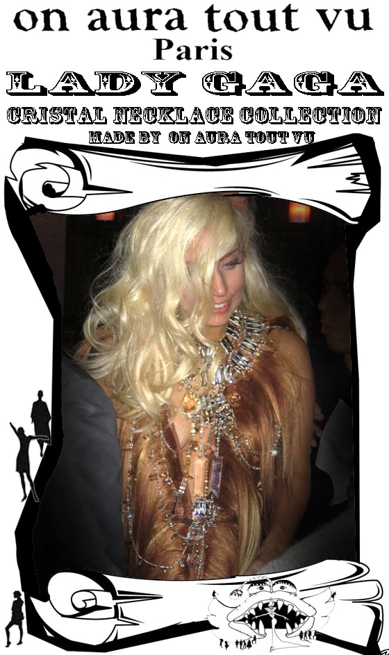 Lady Gaga with necklace of on aura tout vu for swarovski
