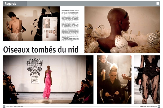 double page parue ce matin dans la Libre Belgique on aura tout vu ss2011 haute couture