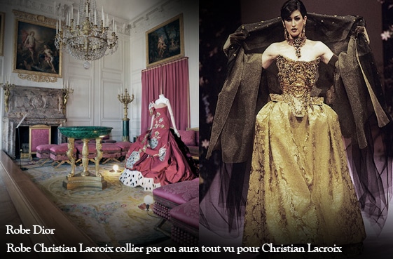 Robe Dior et robe Christian Lacroix collier par on aura tout vu pour christian lacroix