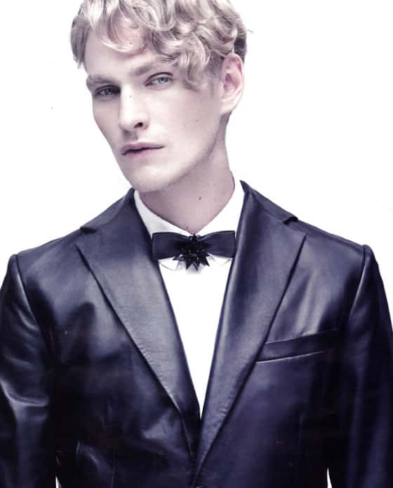 Bijoux pour homme on aura tout vu Neud de papillon en cuir et cristal noir on aura tout vu veste jil sander