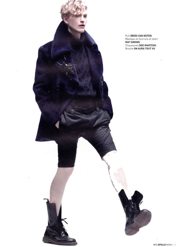 Manteau en fourure Raf Simons Broche metal animal on aura tout vu