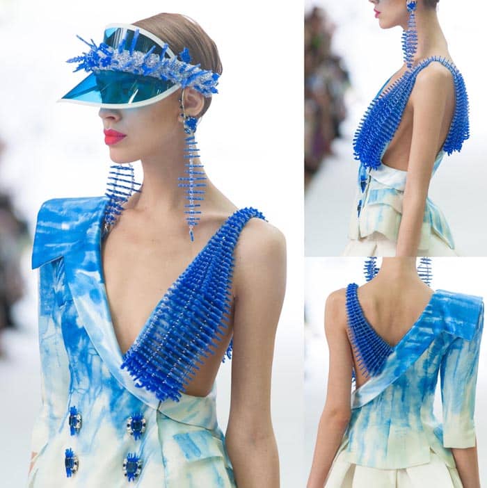 on aura tout vu, FW13-14, stoianova, samouilov, tailleur bleu, tailleur une manche, plexiglas, haute couture, fashion week, paris 2013
