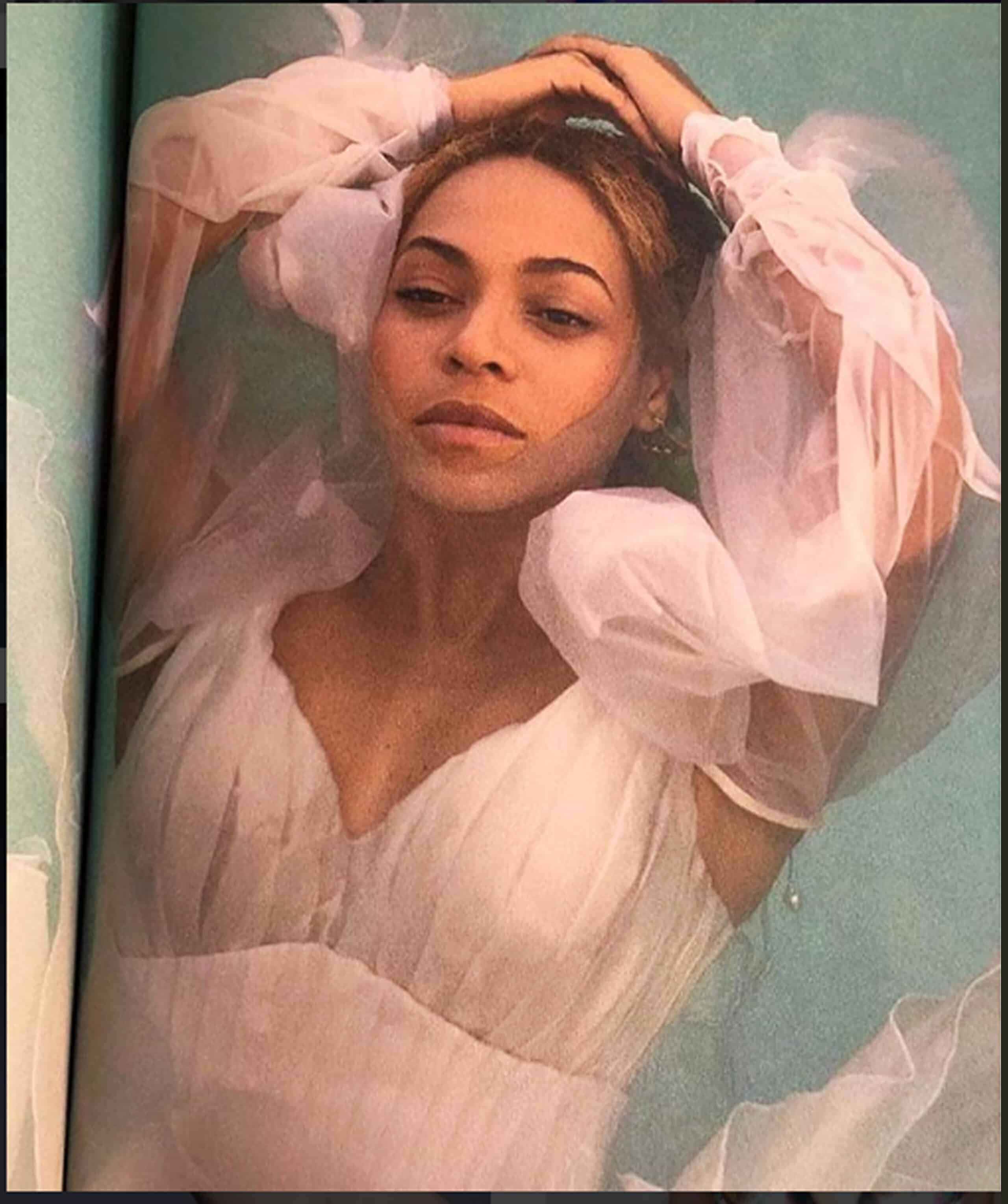 beyonce wearing white custom made couture dress by on aura tout vu for OTRII