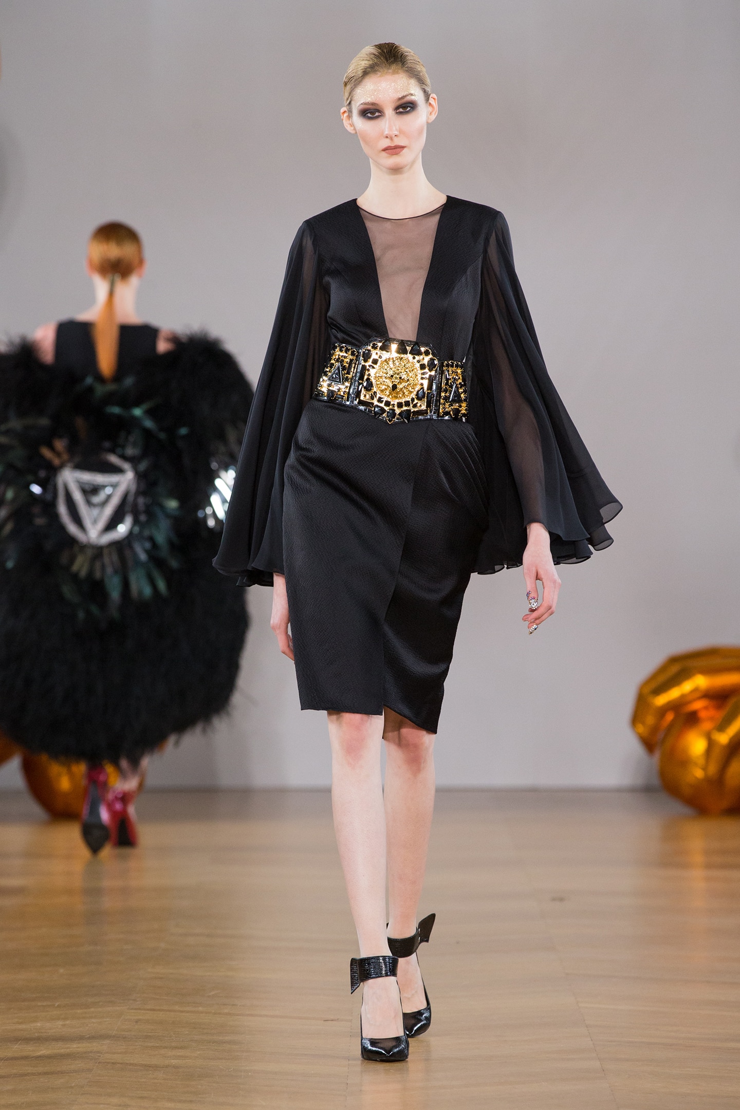 black dress japan silk gold crystal dress by on aura tout vu 