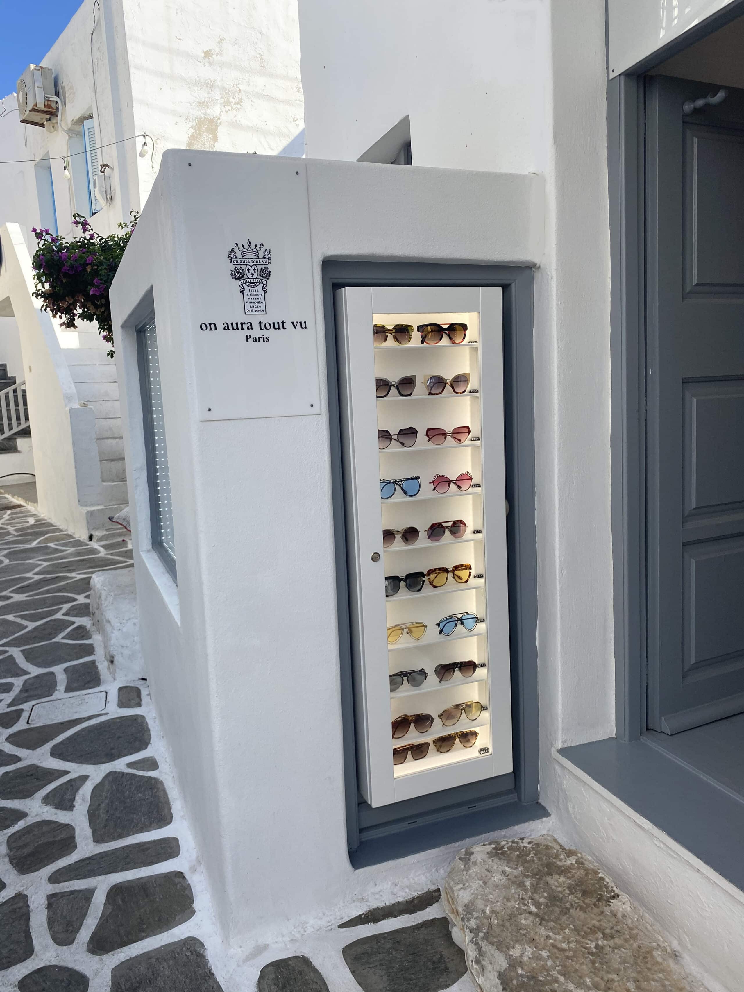 eyewear collection On Aura Tout Vu store in Paros Naoussa Cyclades Greece