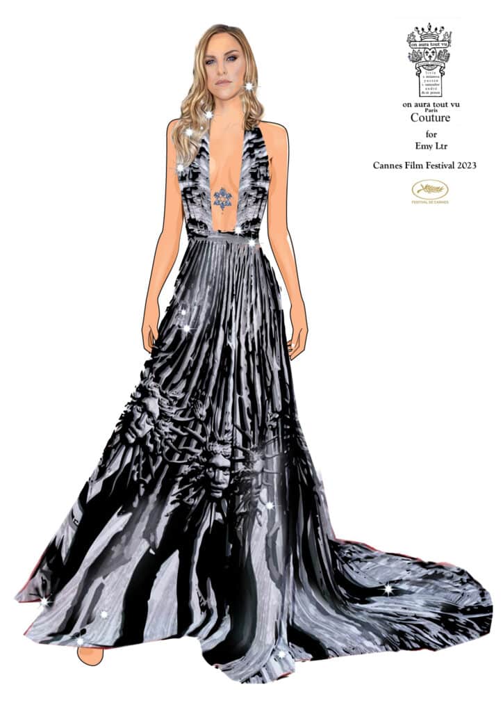 Dessin mode robe pour Emy ltr par on aura tout vu red carpet 